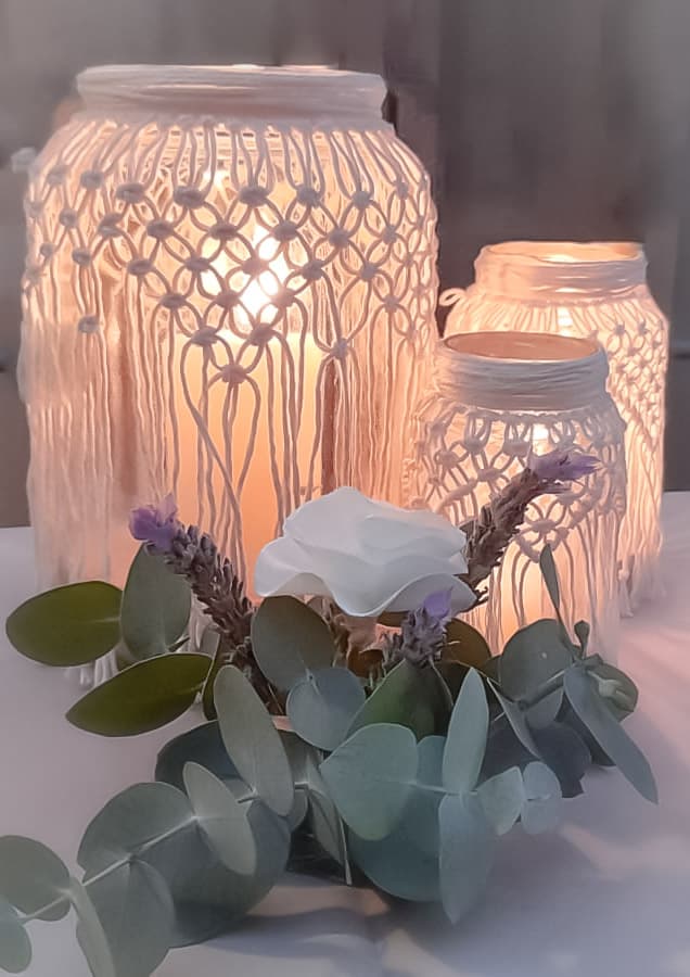 Fanales-Floreros Macramé