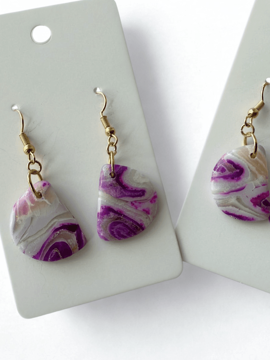 Aretes Marmolados Lavanda