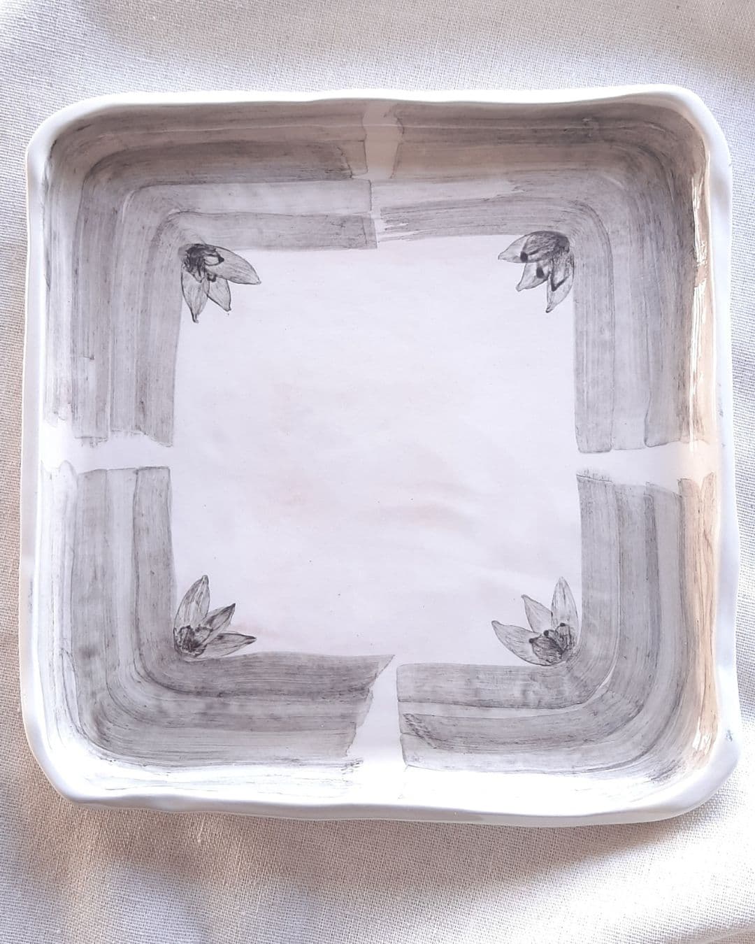 Plato acuarela · Negro orgánico