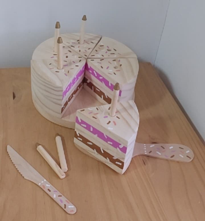Torta cumpleaños madera