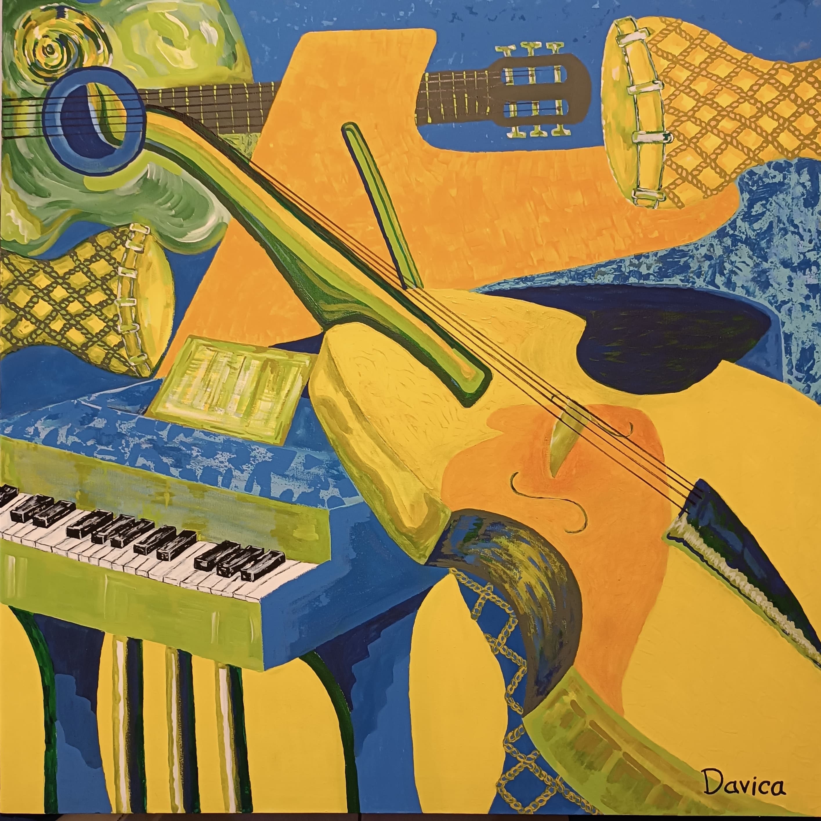 "Bossa Nova". Acrílico sobre lienzo. Dimensiones 80 x 80 cm