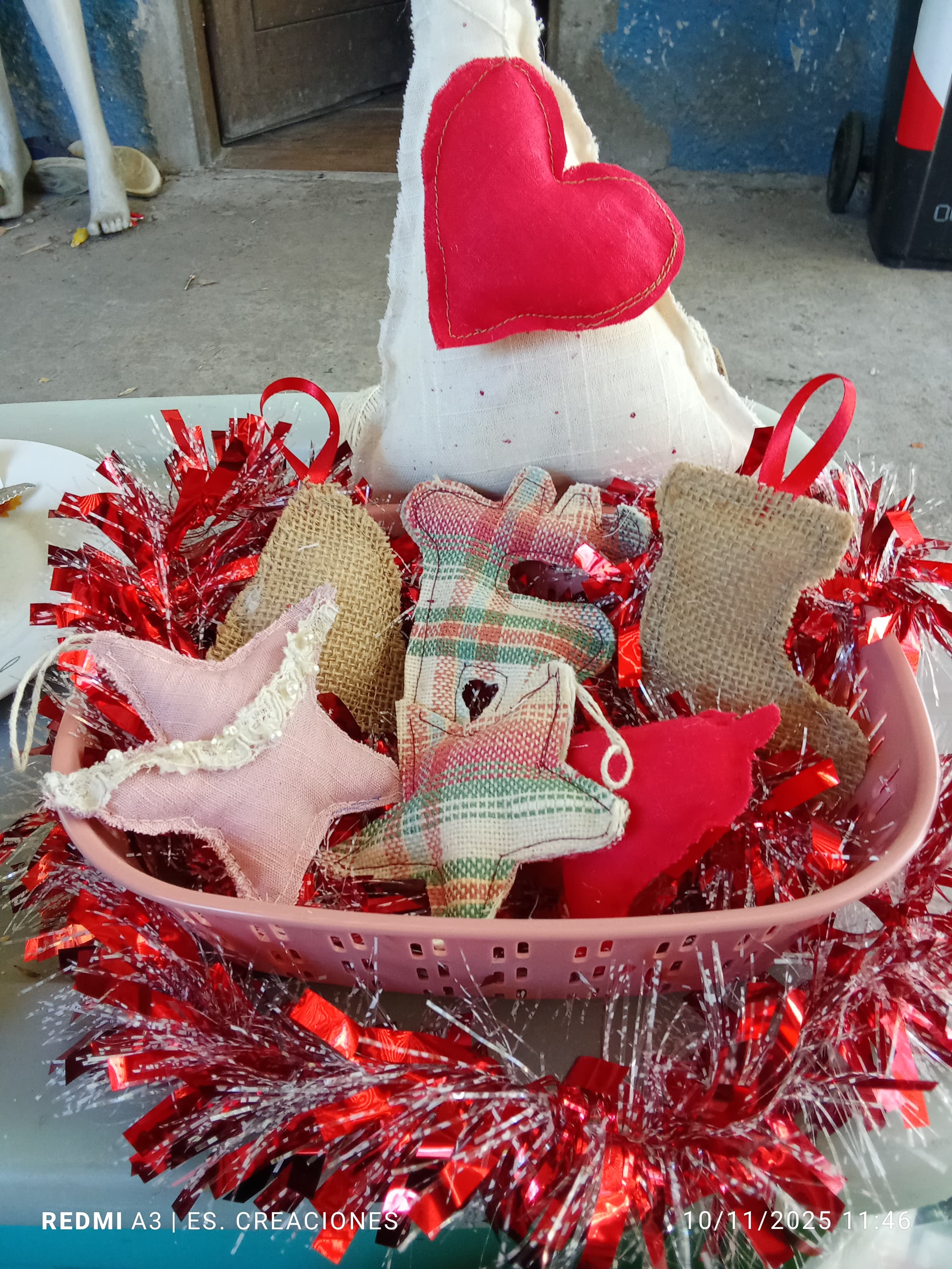 Adornos navideños en tela