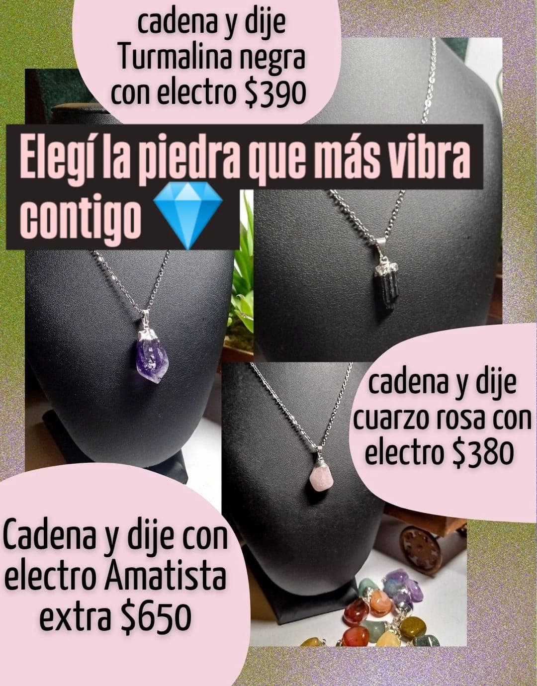 Collares con piedras naturales