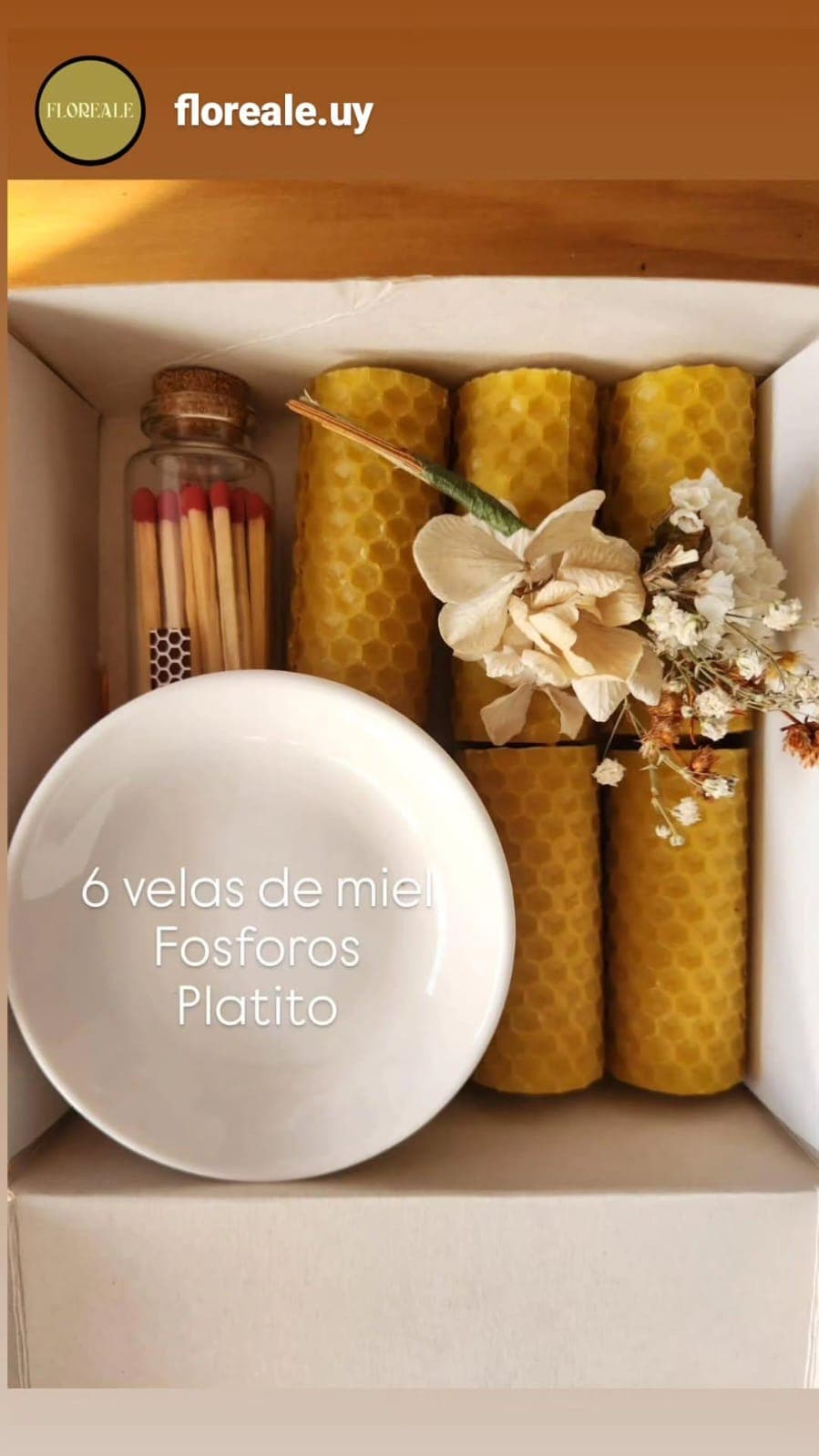 Caja ritual de velas de miel.