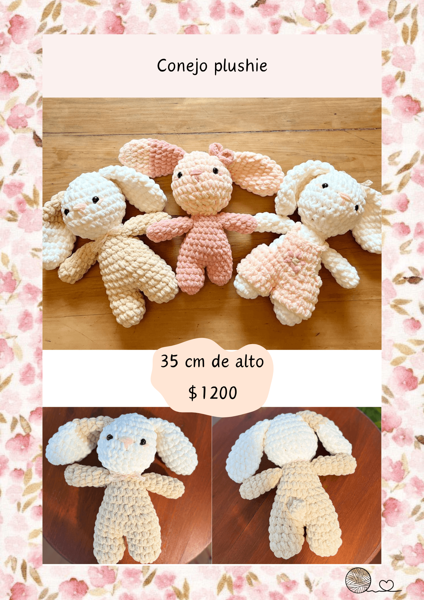 Conejo plushie crochet