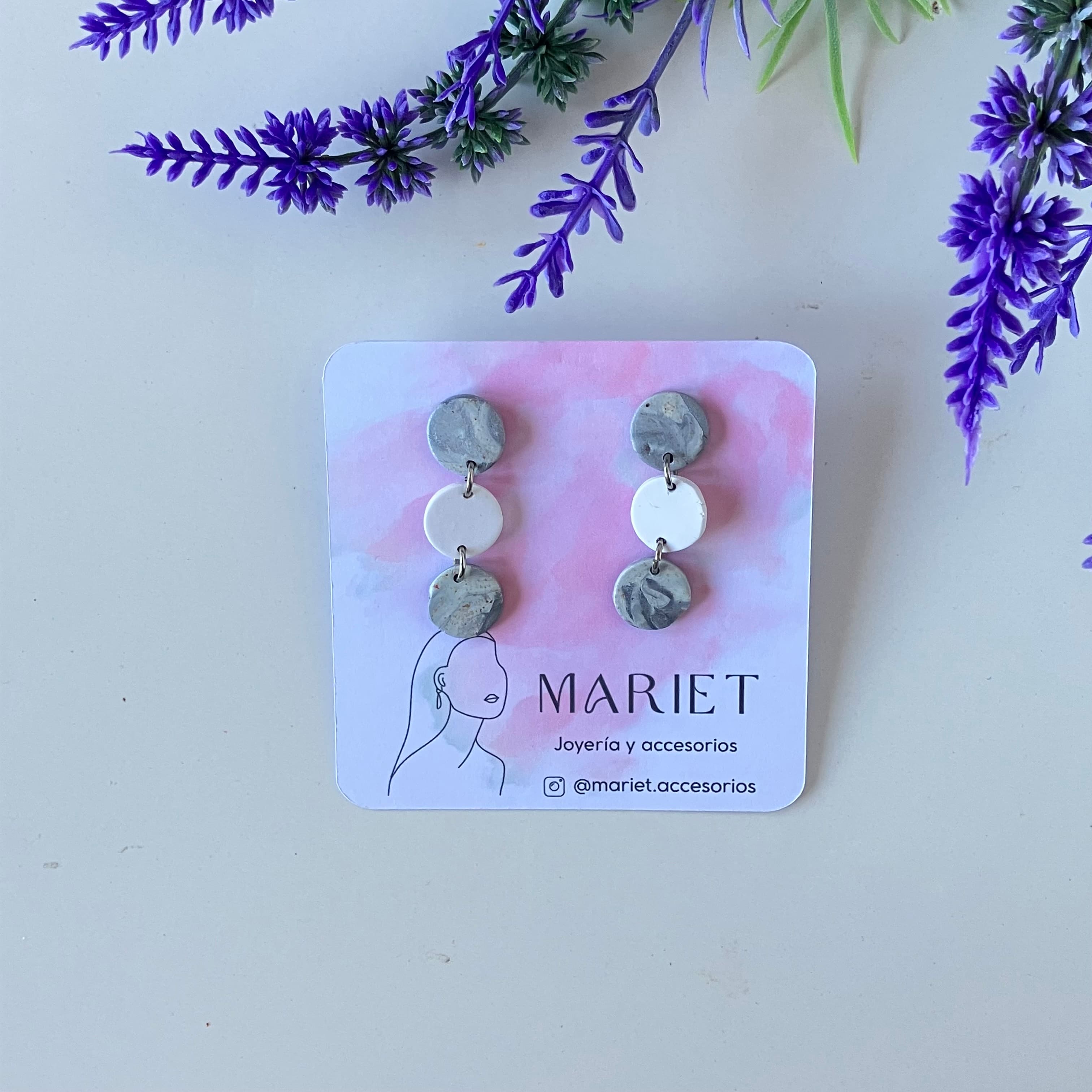 Caravana colgante granito y blanco (4cm)