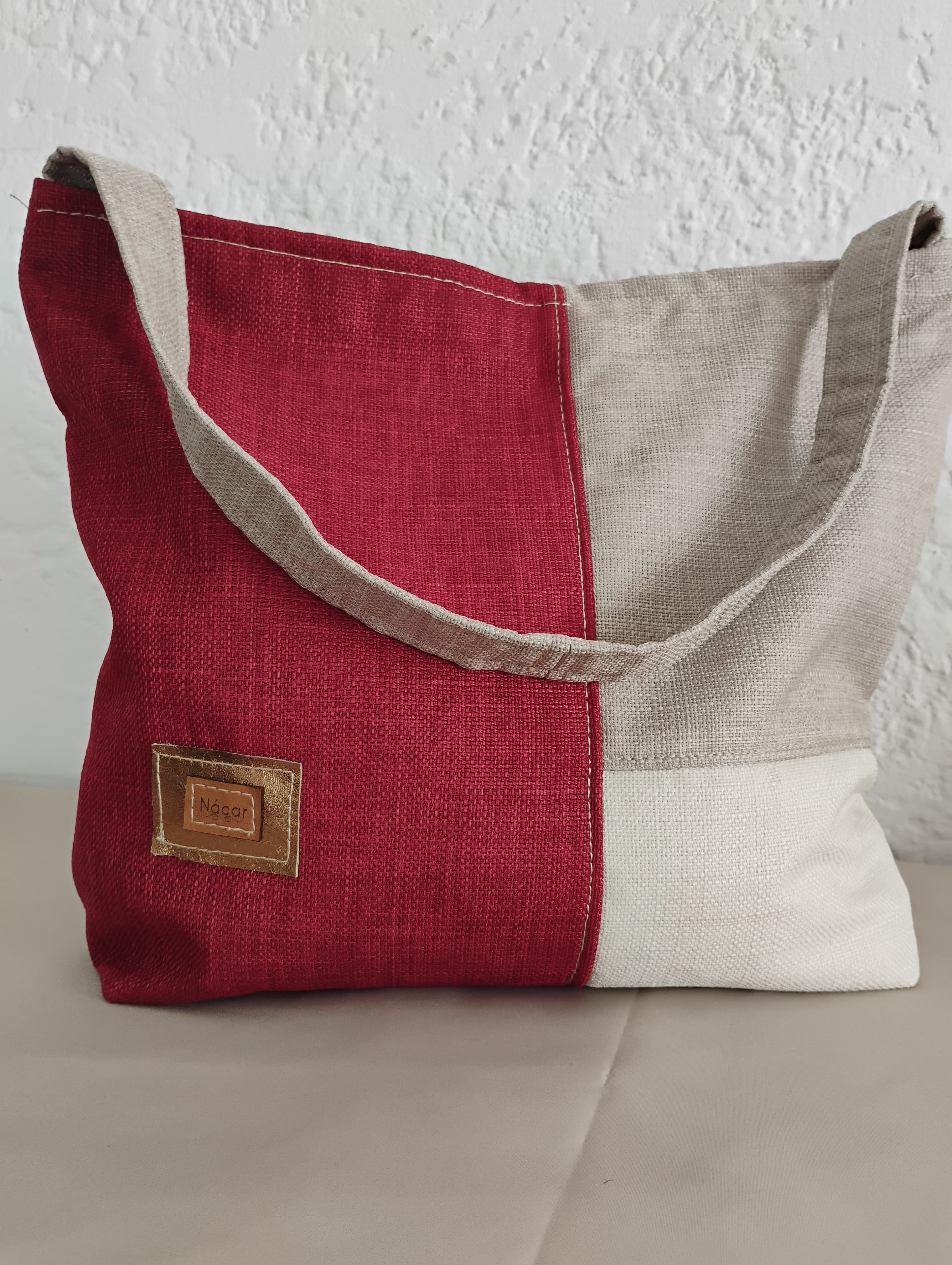 Bolso Estilo Rústico en Tela Natural