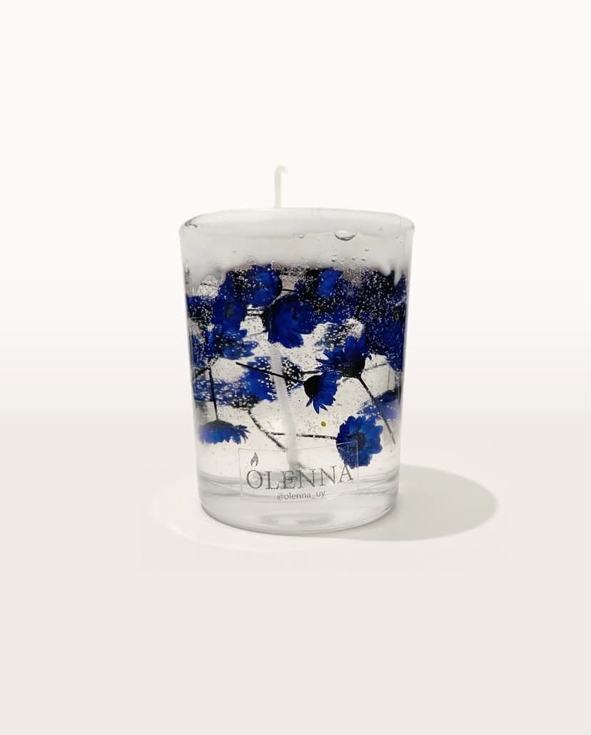 Vela de gel con flores