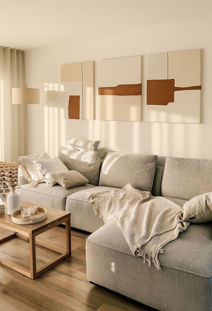 Tríptico en tonos cálidos