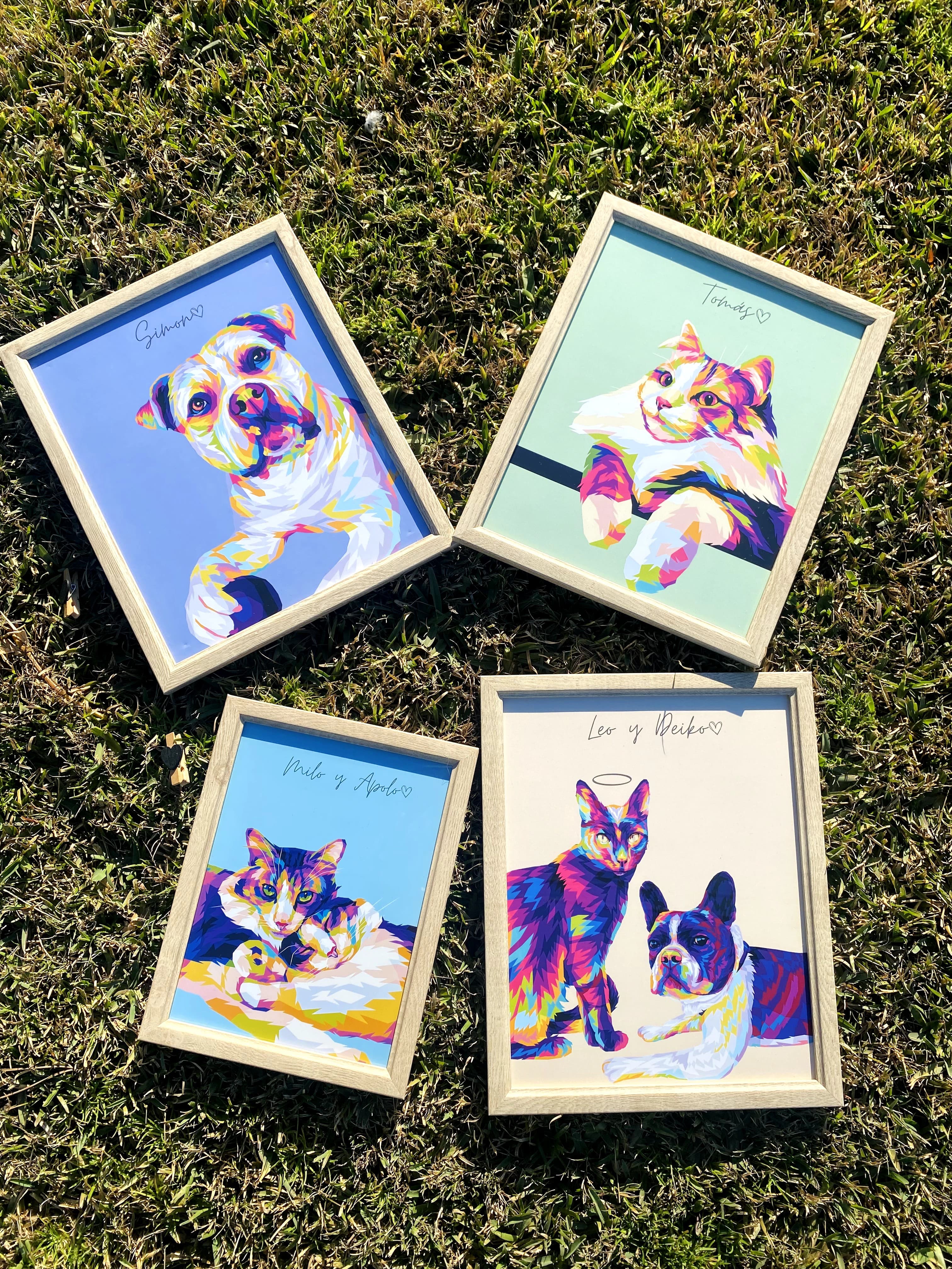 Ilustración personalizada en portarretrato 🐾