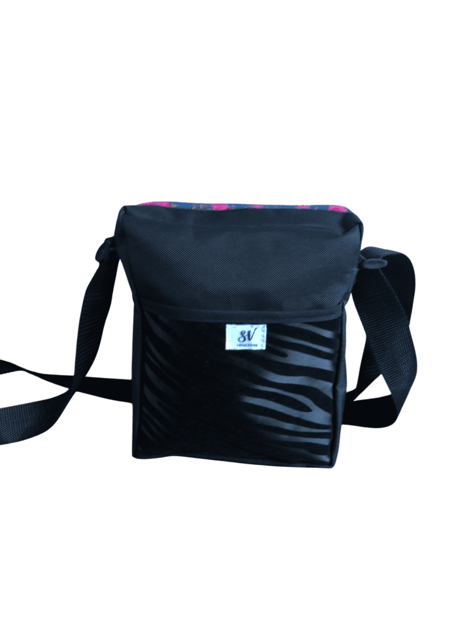 Morral para dama dos bolsillos, uno con cierre